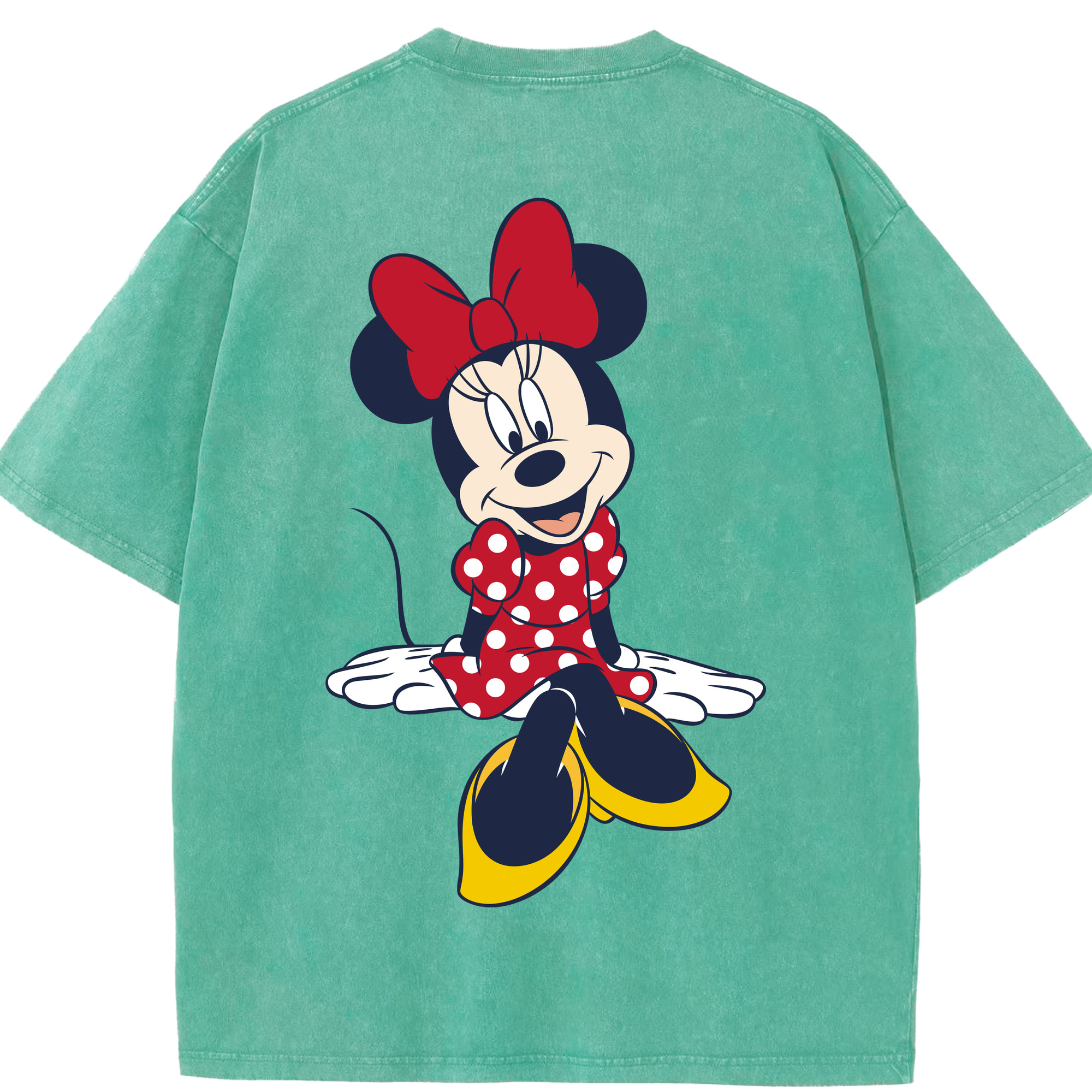 （画像用） ミッキーマウス Mickey Mouse 綿100% ヴィンテージ風 半袖Tシャツ（背面プリント）